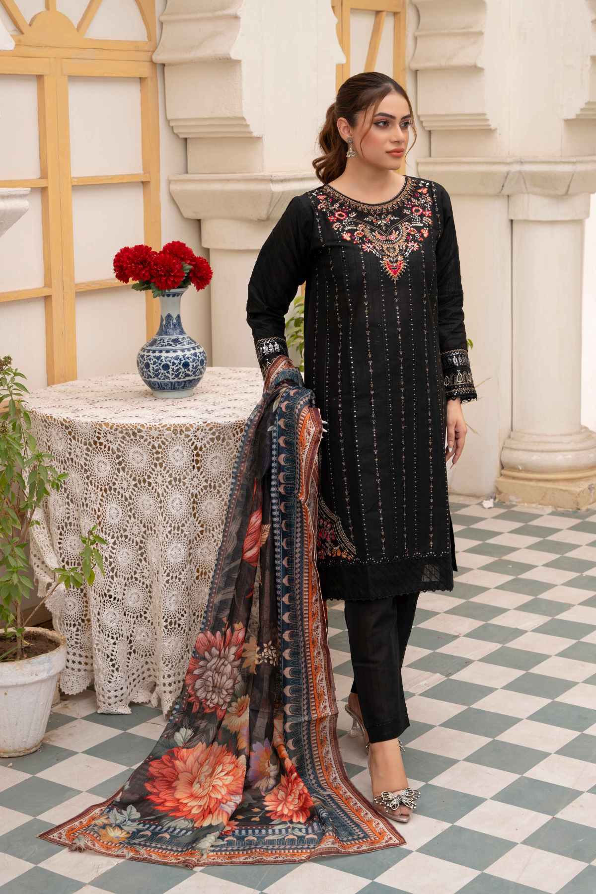 WINTER-  Best Selling - Ace 3Pc Embroidered Dress