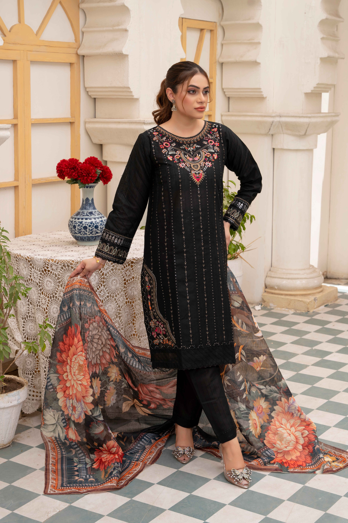 WINTER-  Best Selling - Ace 3Pc Embroidered Dress