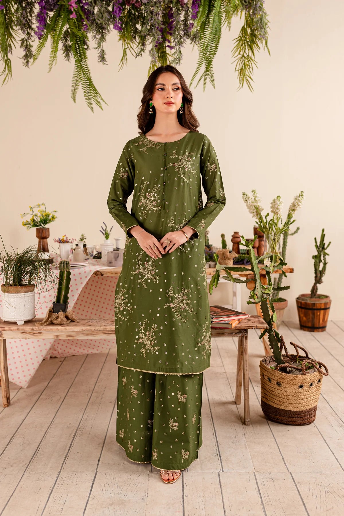 WINTER-  BERTHA 2PC - EMBROIDERED COTTON DRESS