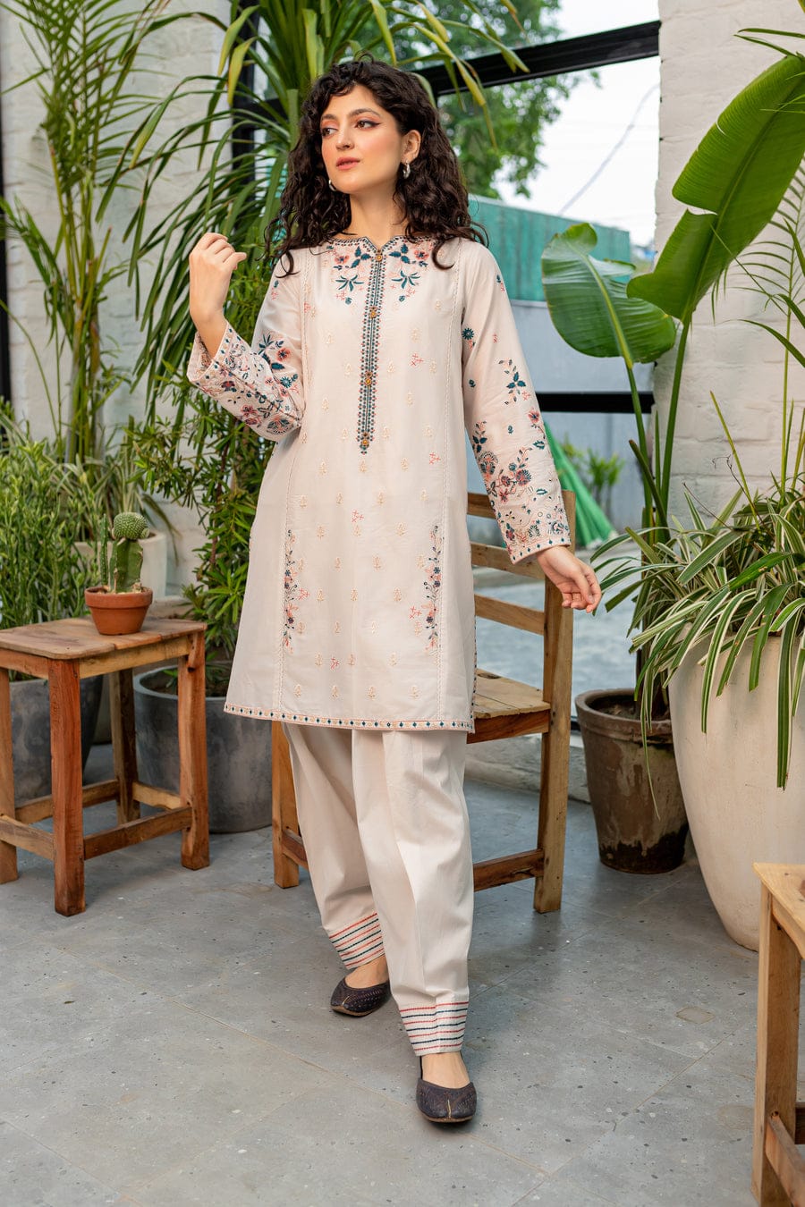 WINTER-  BEST SELLING - CRYSTAL WHITE - 2PC EMBROIDERED SUIT