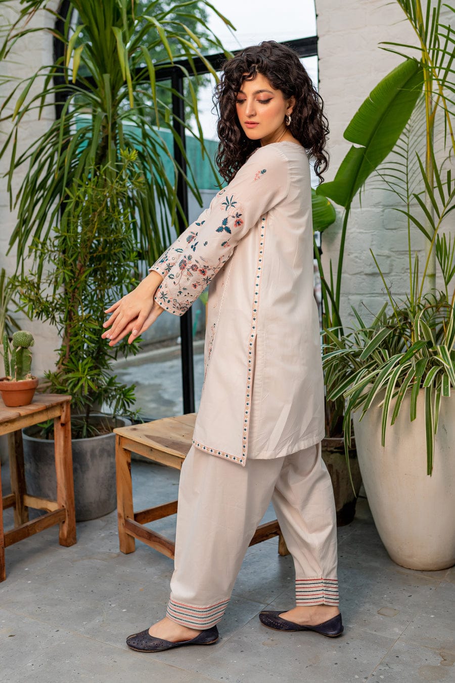 WINTER-  BEST SELLING - CRYSTAL WHITE - 2PC EMBROIDERED SUIT