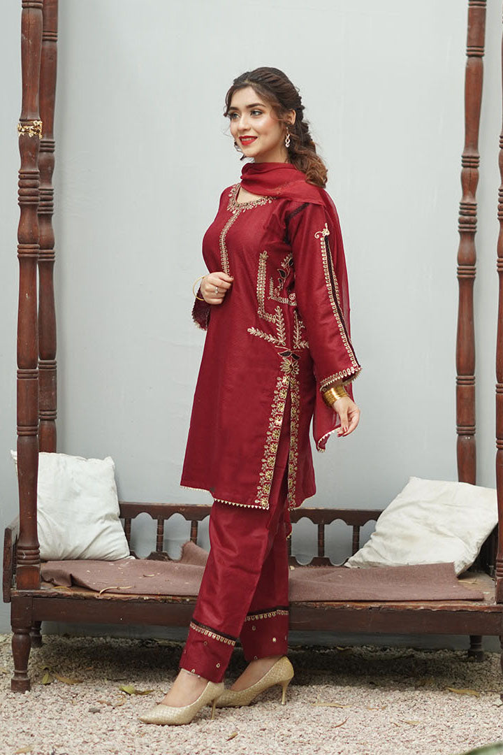 WINTER-  BEST SELLING - 3 PC - EMBROIDERED SUIT