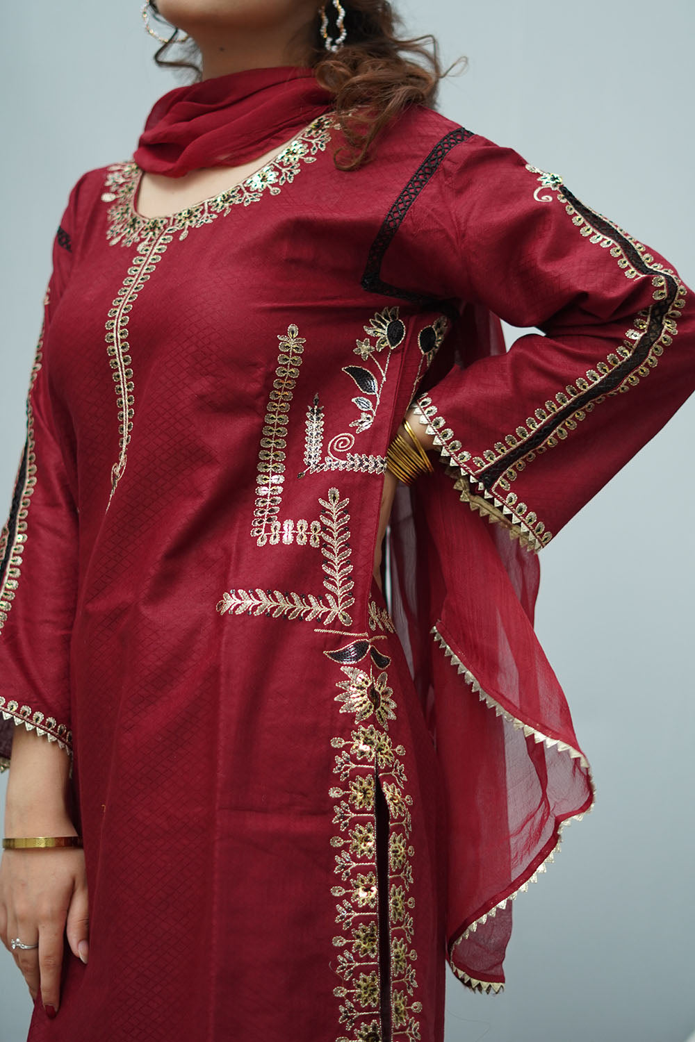 WINTER-  BEST SELLING - 3 PC - EMBROIDERED SUIT