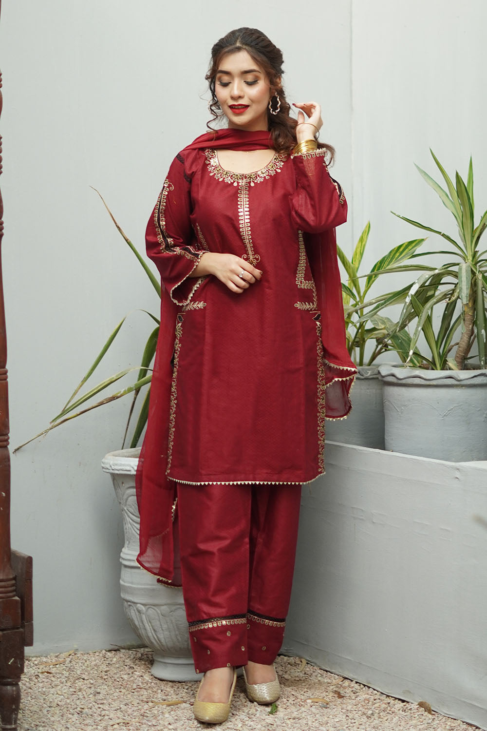 WINTER-  BEST SELLING - 3 PC - EMBROIDERED SUIT