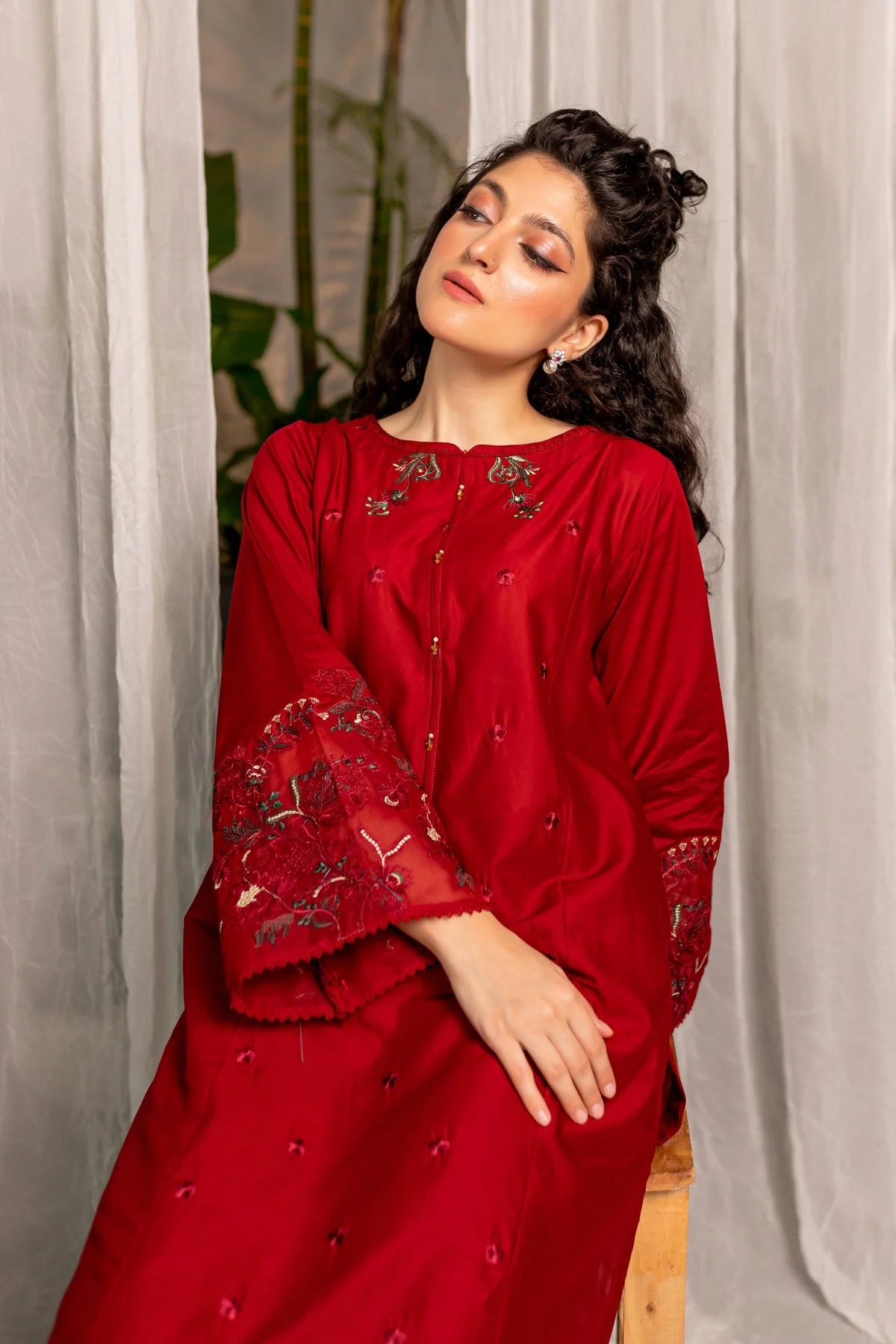 WINTER- BEST SELLING- AFEEFA - 2PC EMBROIDERED SUIT