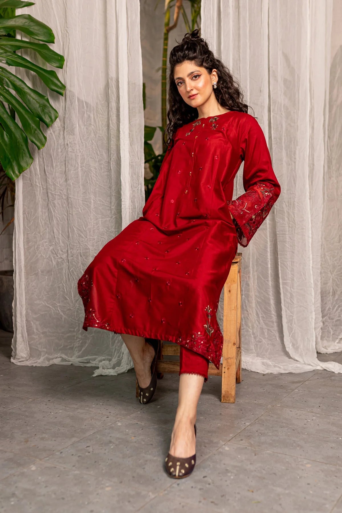 WINTER- BEST SELLING- AFEEFA - 2PC EMBROIDERED SUIT