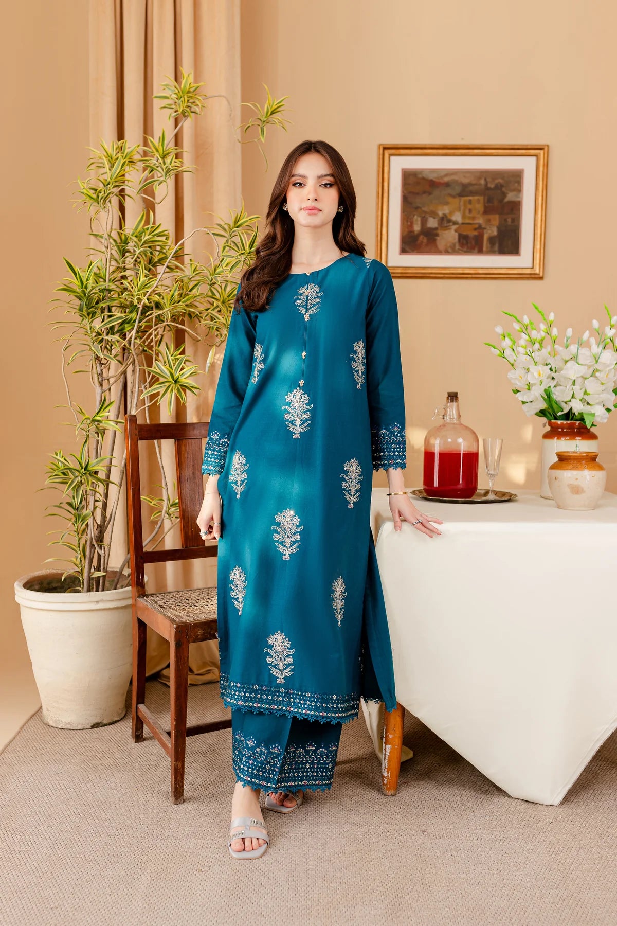 WINTER-  BEST SELLING - MELVIN - 2PC EMBROIDERED SUIT