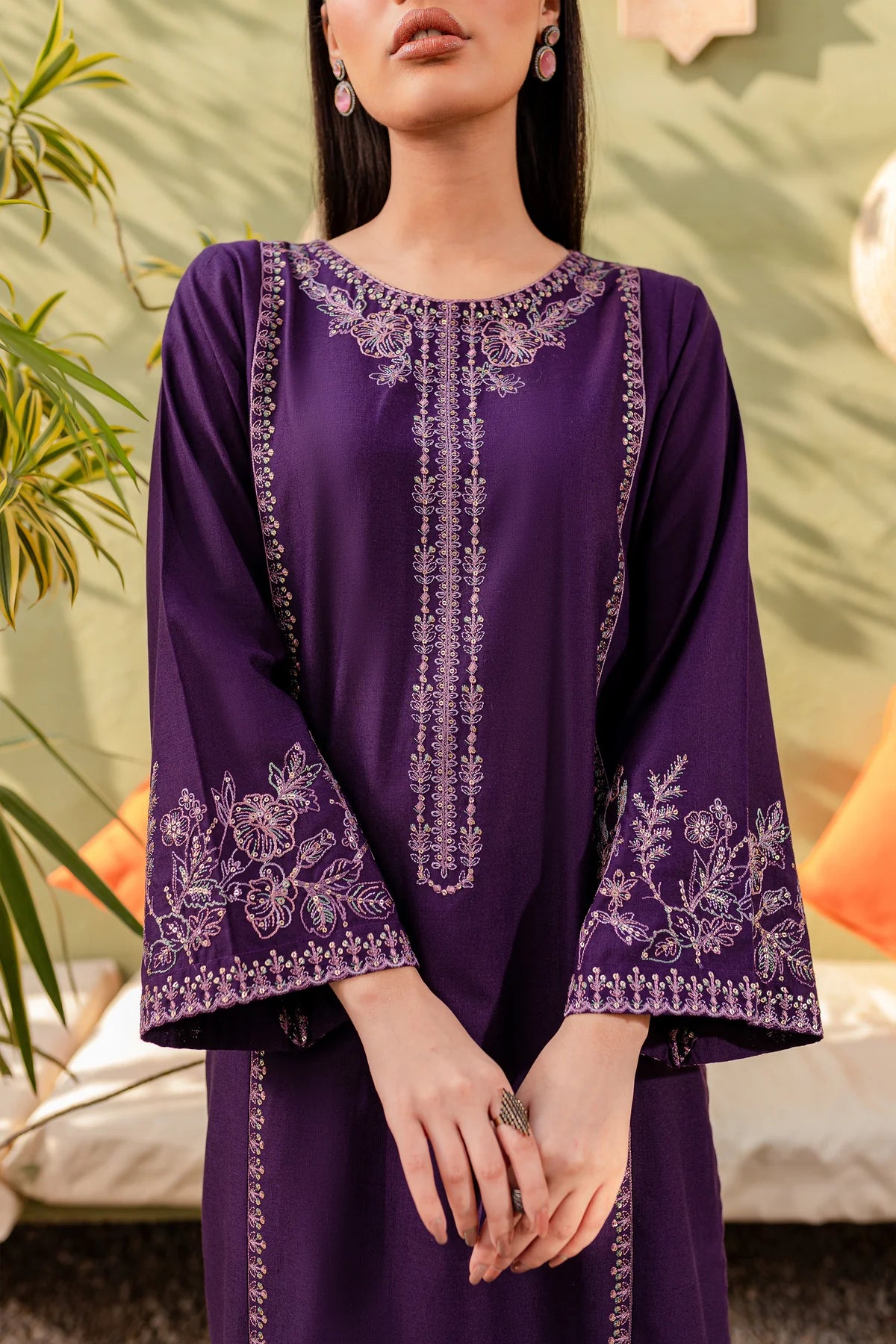 WINTER-  BEST SELLING - NOBARA 2PC EMBROIDERED COTTON DRESS