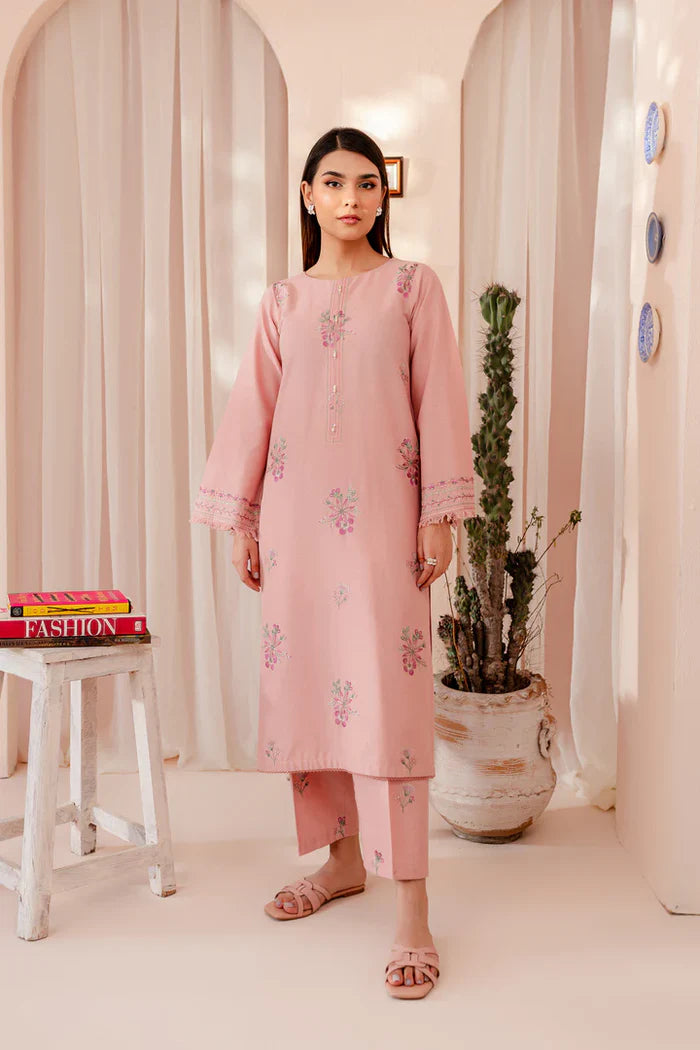 WINTER-  PINK LILLY 2PC - EMBROIDERED COTTON DRESS