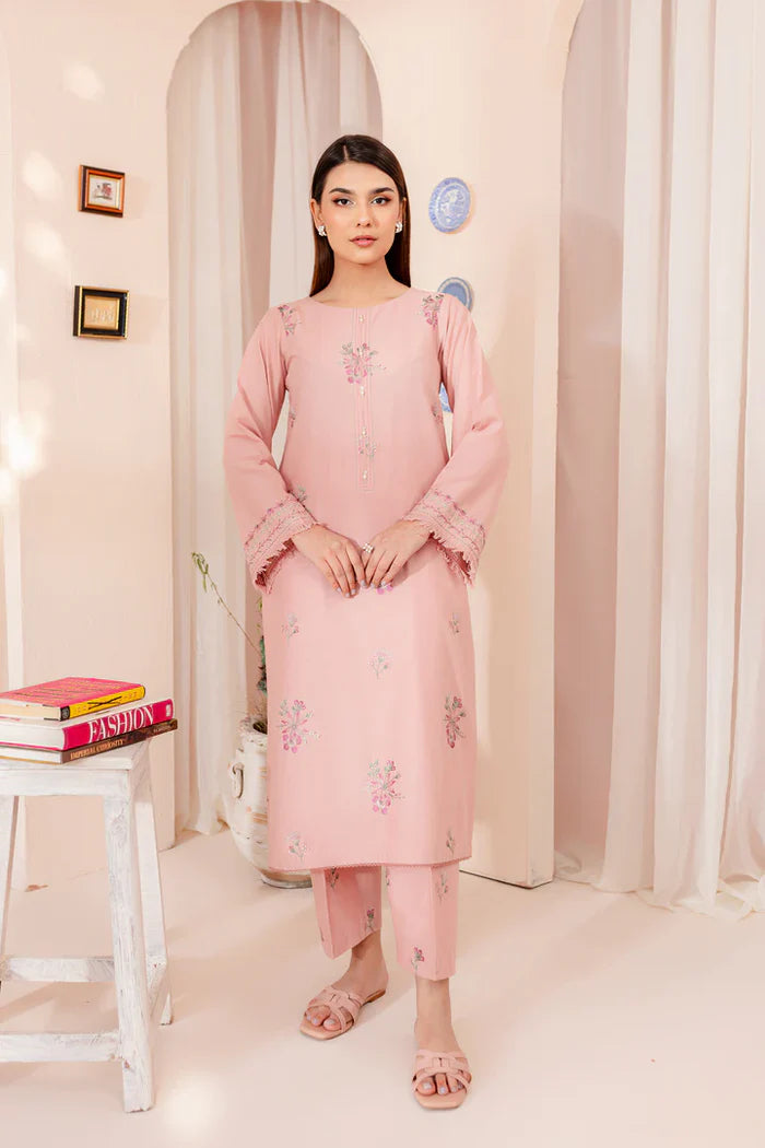 WINTER-  PINK LILLY 2PC - EMBROIDERED COTTON DRESS