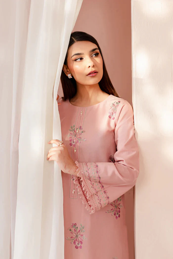 WINTER-  PINK LILLY 2PC - EMBROIDERED COTTON DRESS