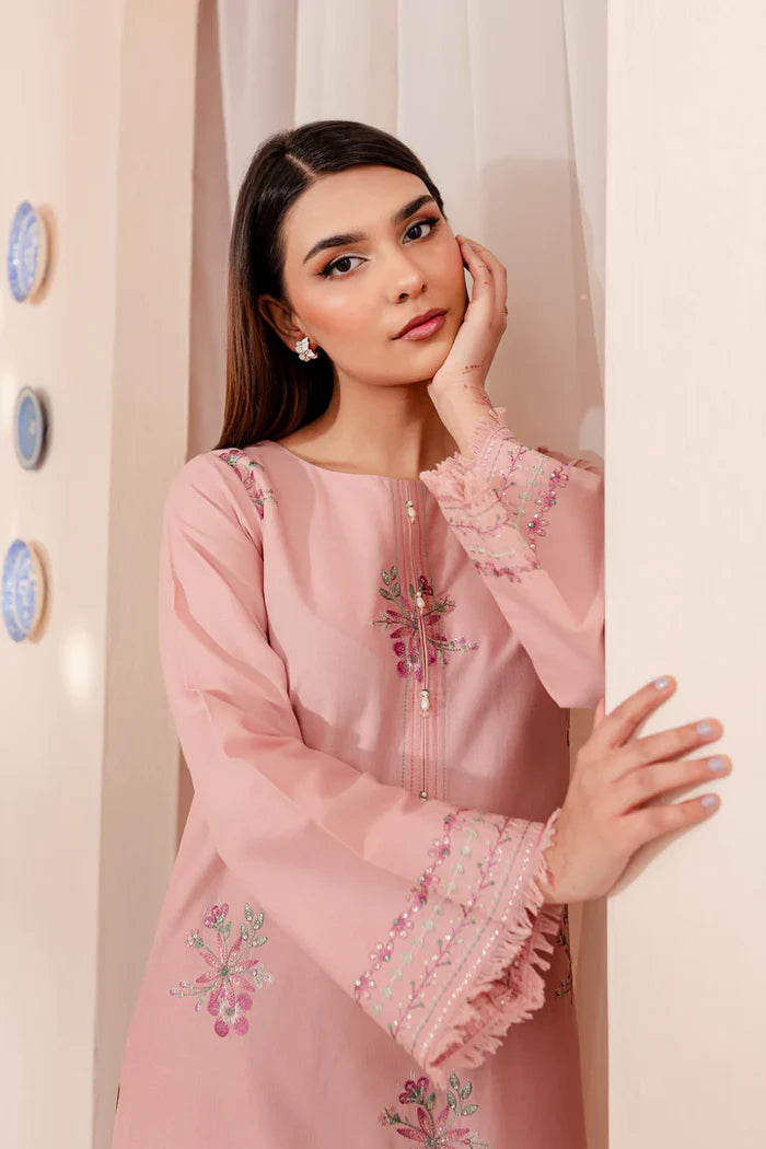 WINTER-  PINK LILLY 2PC - EMBROIDERED COTTON DRESS