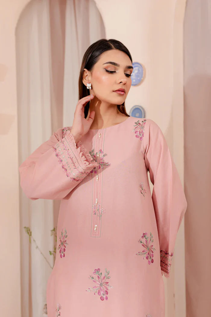 WINTER-  PINK LILLY 2PC - EMBROIDERED COTTON DRESS