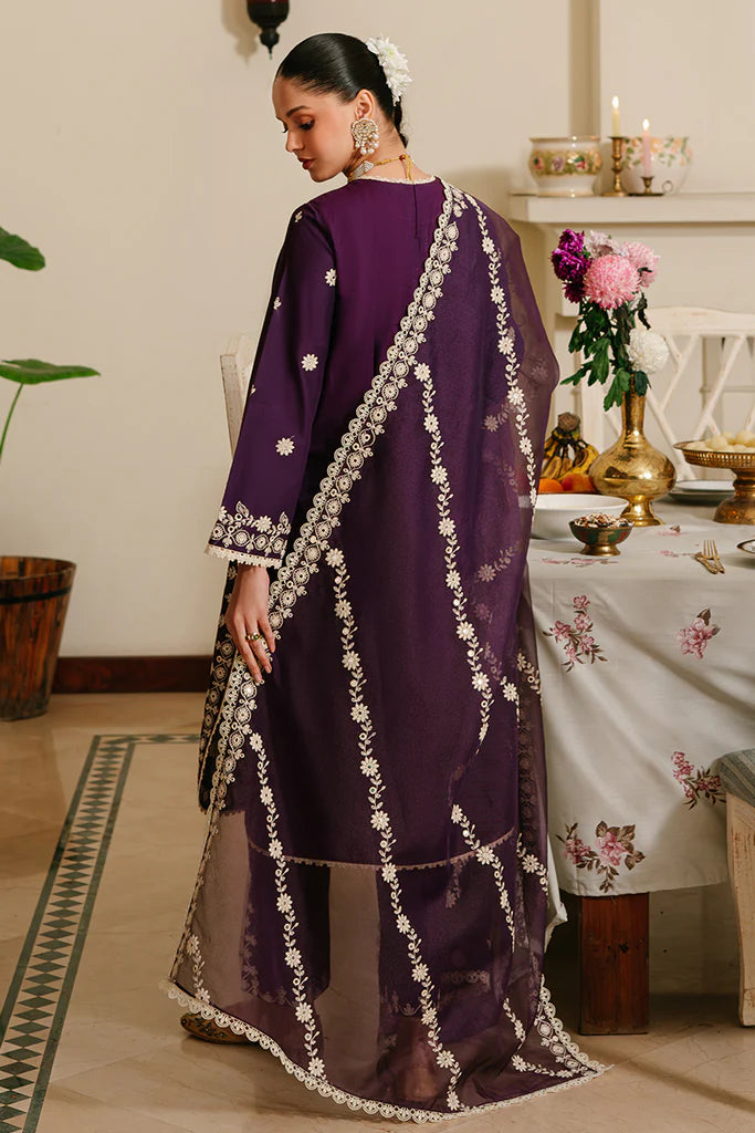 WINTER-  PLUM GRAIN-3 PIECE EMBROIDERED LAWN SUIT