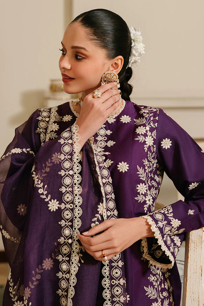 WINTER-  PLUM GRAIN-3 PIECE EMBROIDERED LAWN SUIT