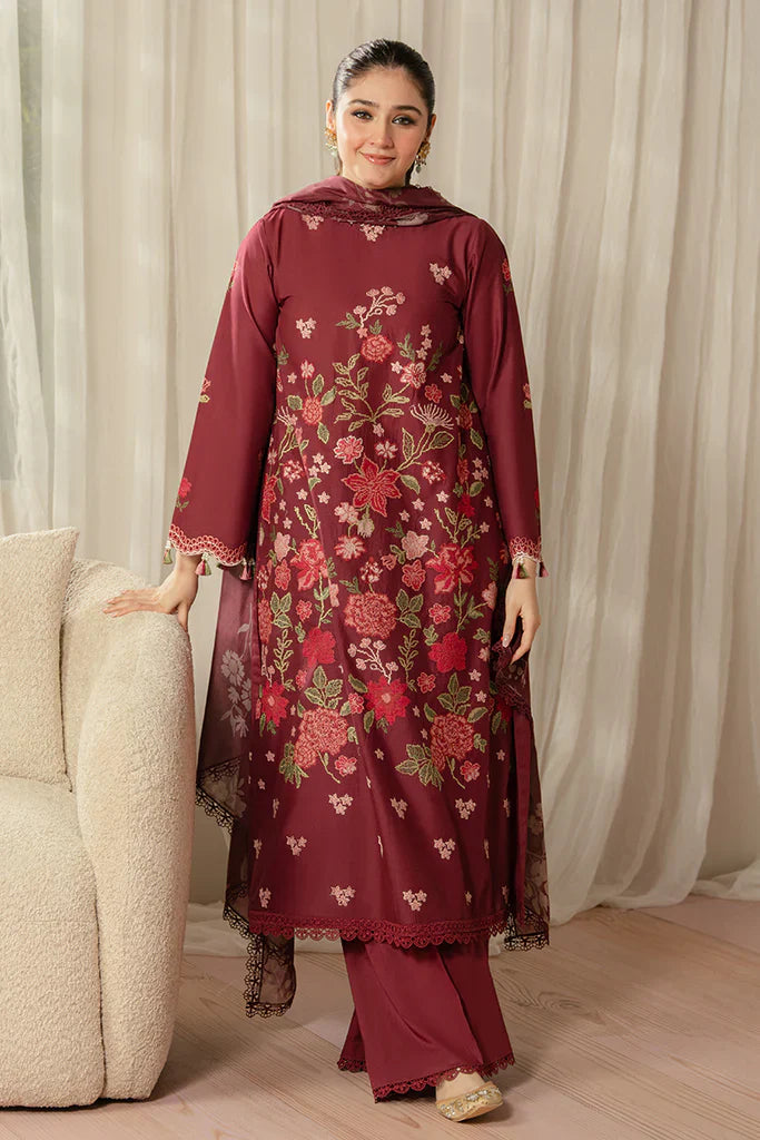 WINTER-  Best Selling - Ruby Maze 3Pc Embroidered Suit