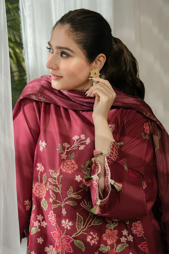 WINTER-  Best Selling - Ruby Maze 3Pc Embroidered Suit