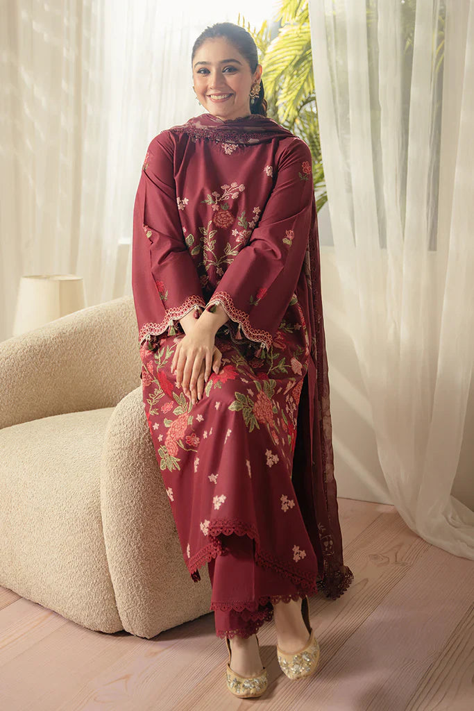 WINTER-  Best Selling - Ruby Maze 3Pc Embroidered Suit