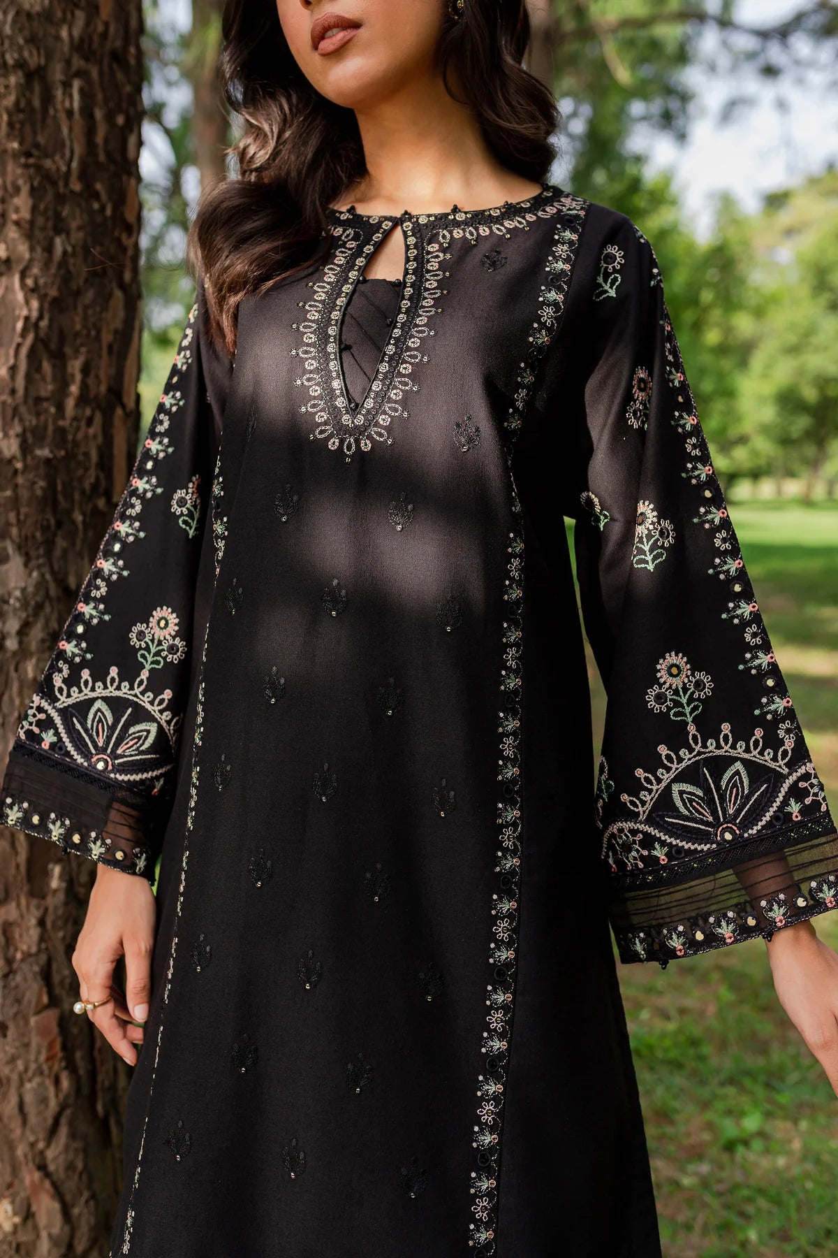 WINTER-  BEST SELLING - SMOKY - 2PC EMBROIDERED SUIT