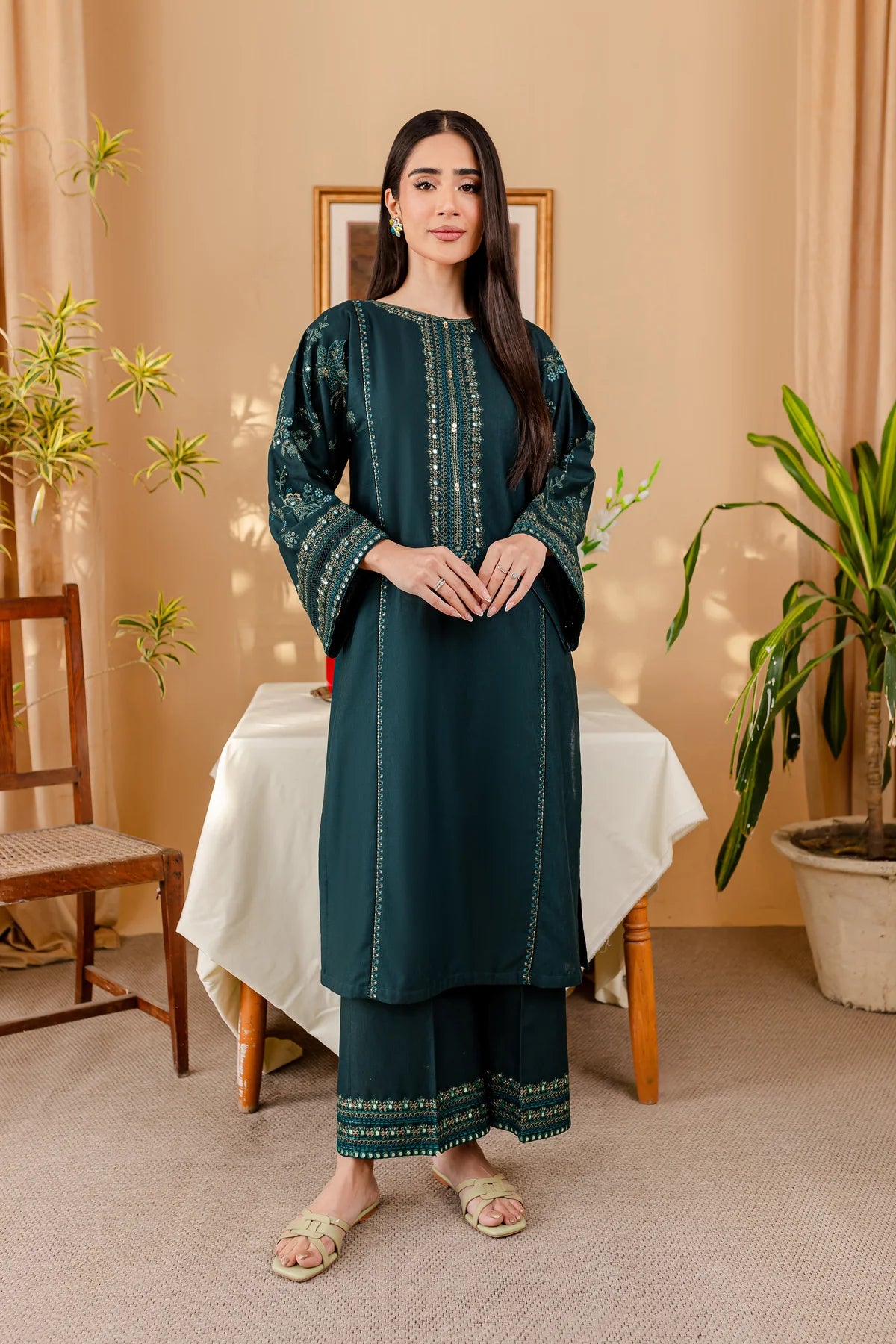 WINTER-  BEST SELLING - SVOY 2PC EMBROIDERED DRESS