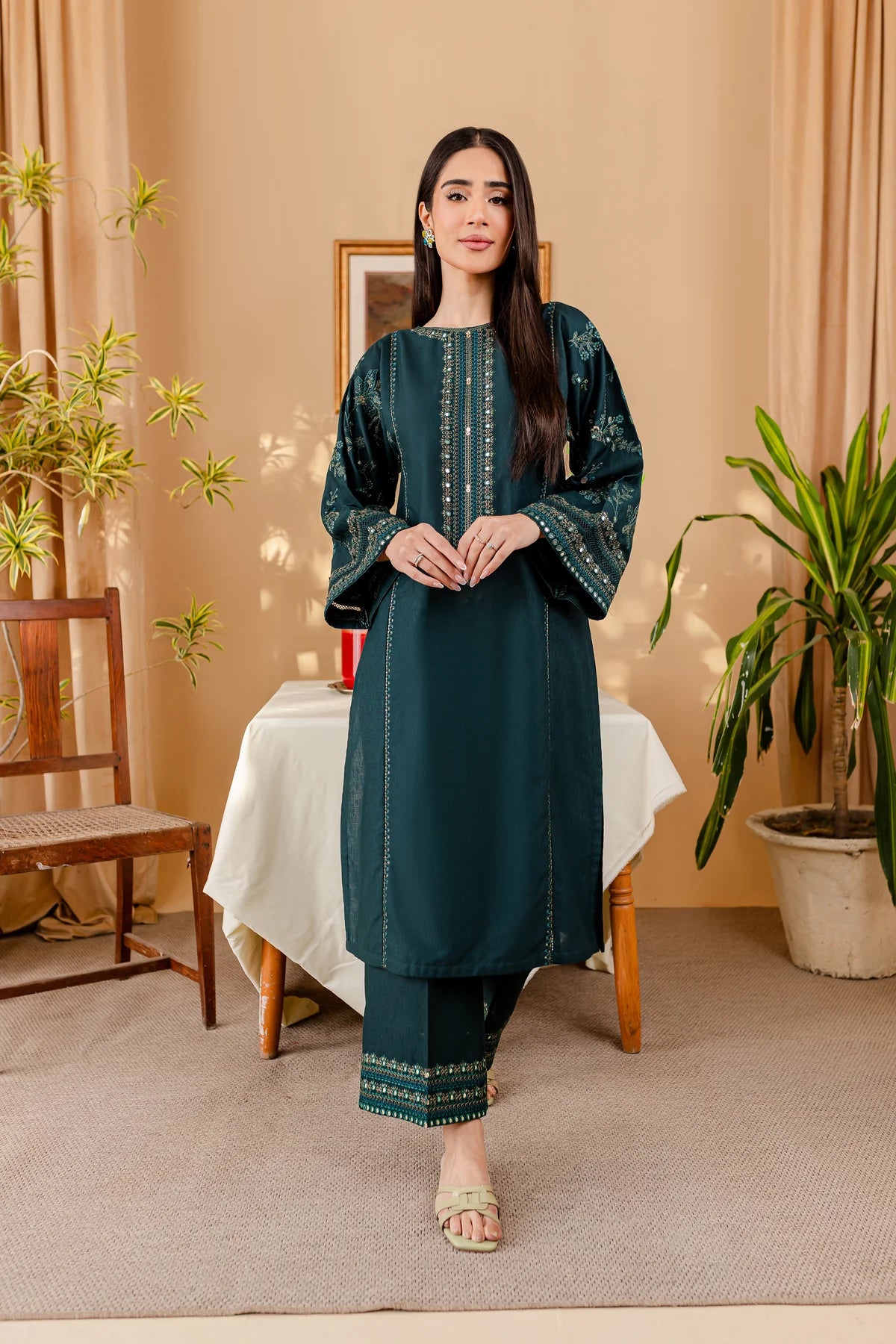 WINTER-  BEST SELLING - SVOY 2PC EMBROIDERED DRESS