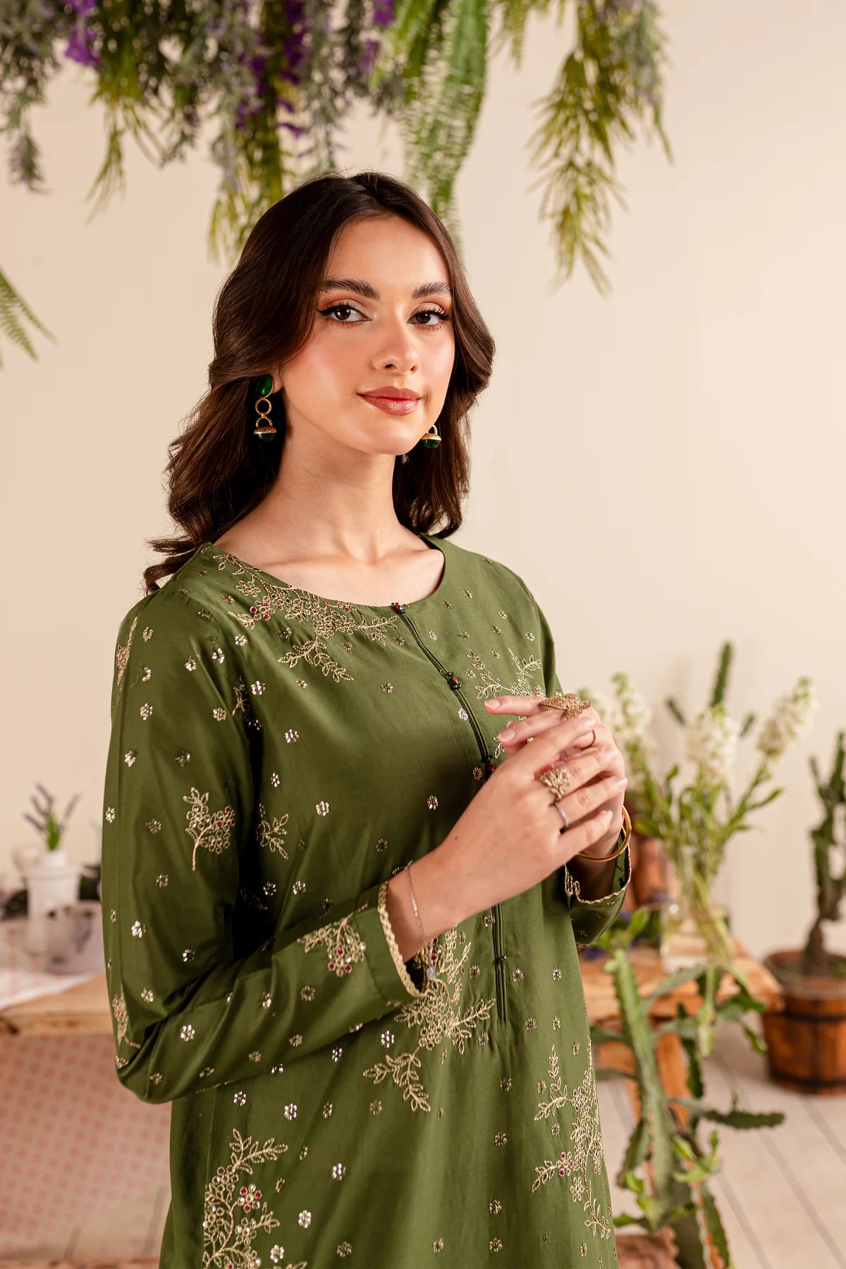 WINTER-  BERTHA 2PC - EMBROIDERED COTTON DRESS