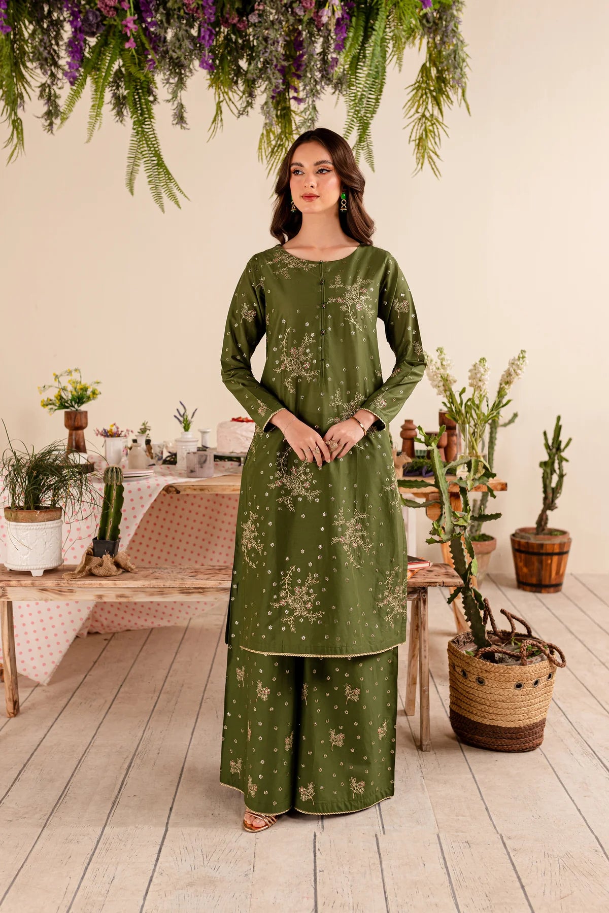 WINTER-  BERTHA 2PC - EMBROIDERED COTTON DRESS