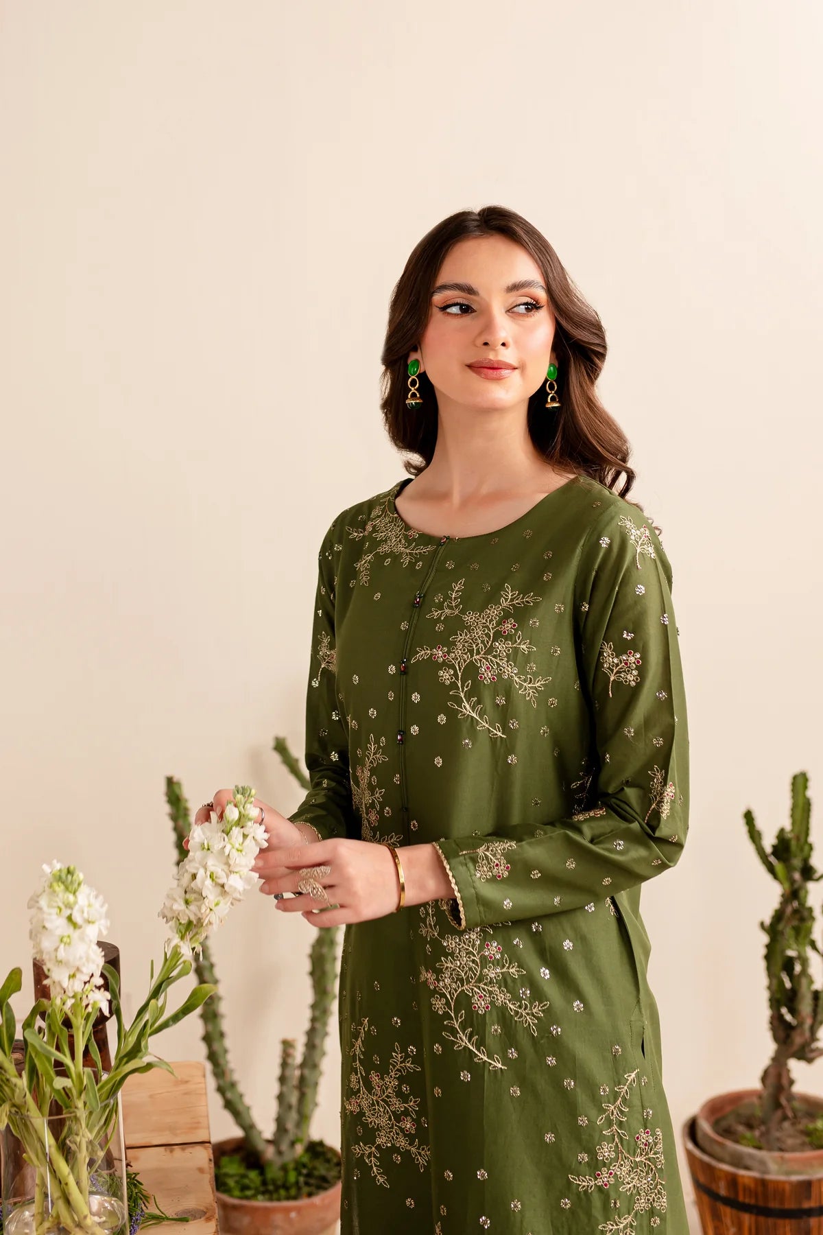 WINTER-  BERTHA 2PC - EMBROIDERED COTTON DRESS