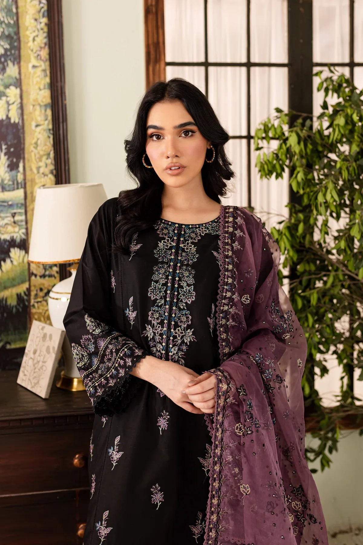 WINTER-  Best Selling - Black Eve 3Pc Embroidered Cotton Suit