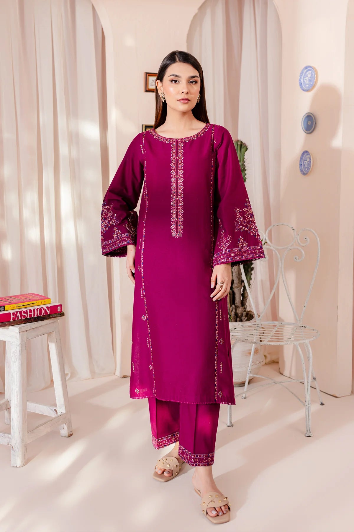 WINTER-  BEST SELLING - JOY 2PC EMBROIDERED DRESS