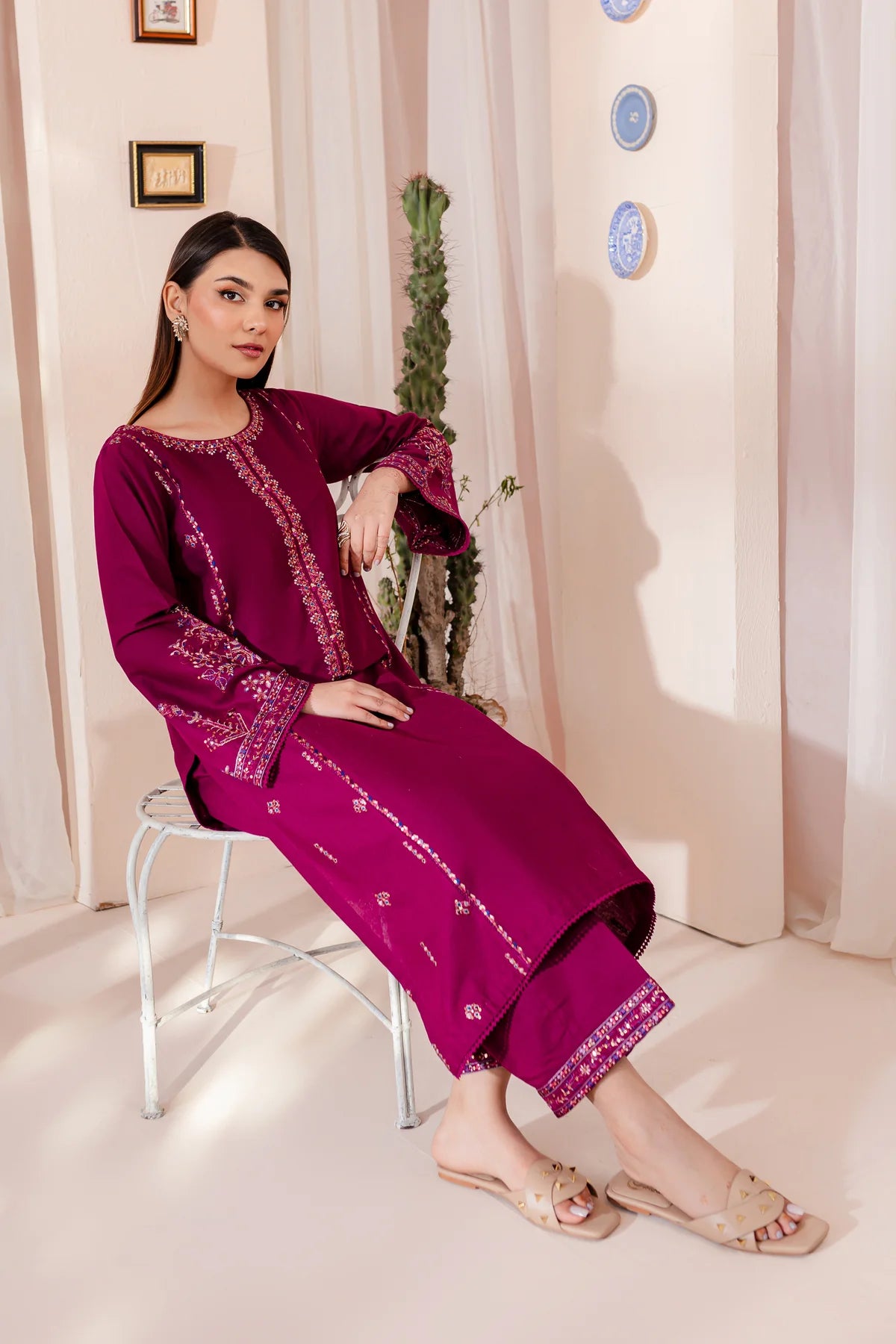 WINTER-  BEST SELLING - JOY 2PC EMBROIDERED DRESS