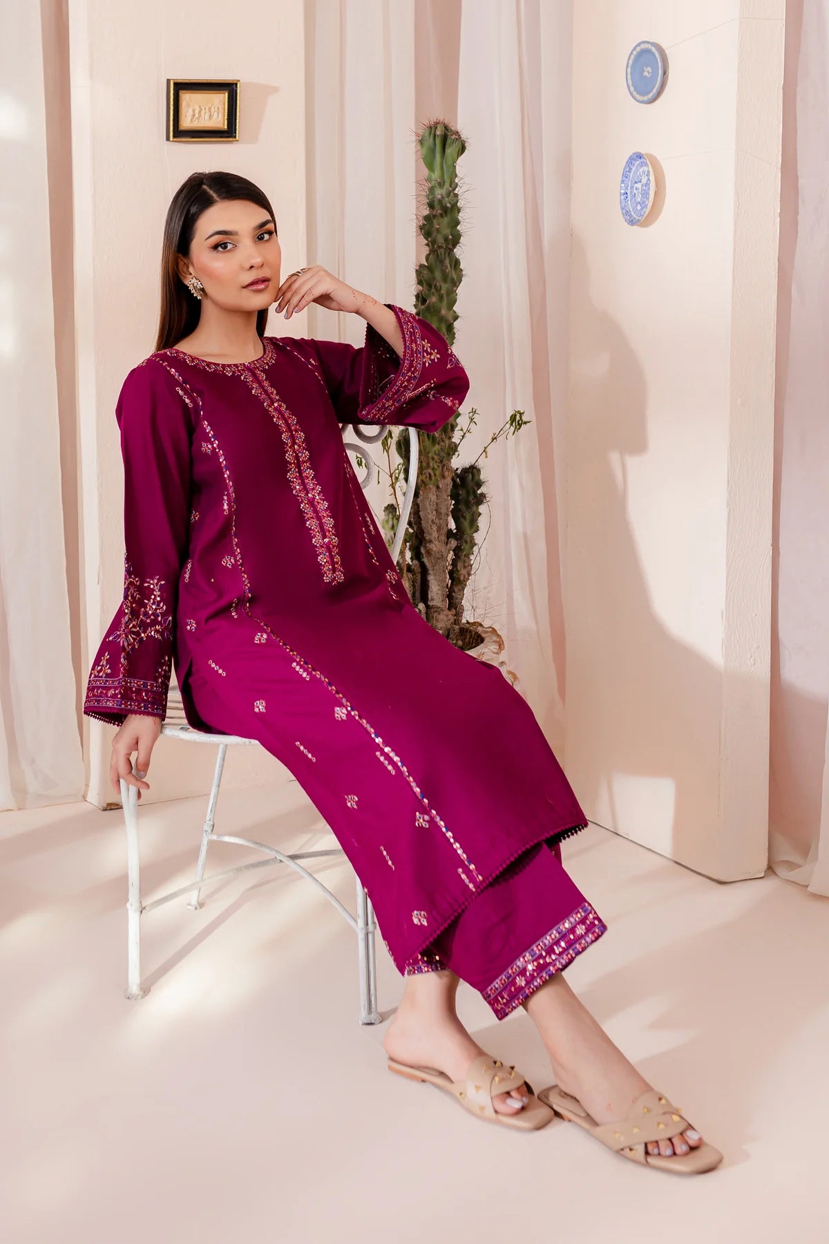 WINTER-  BEST SELLING - JOY 2PC EMBROIDERED DRESS