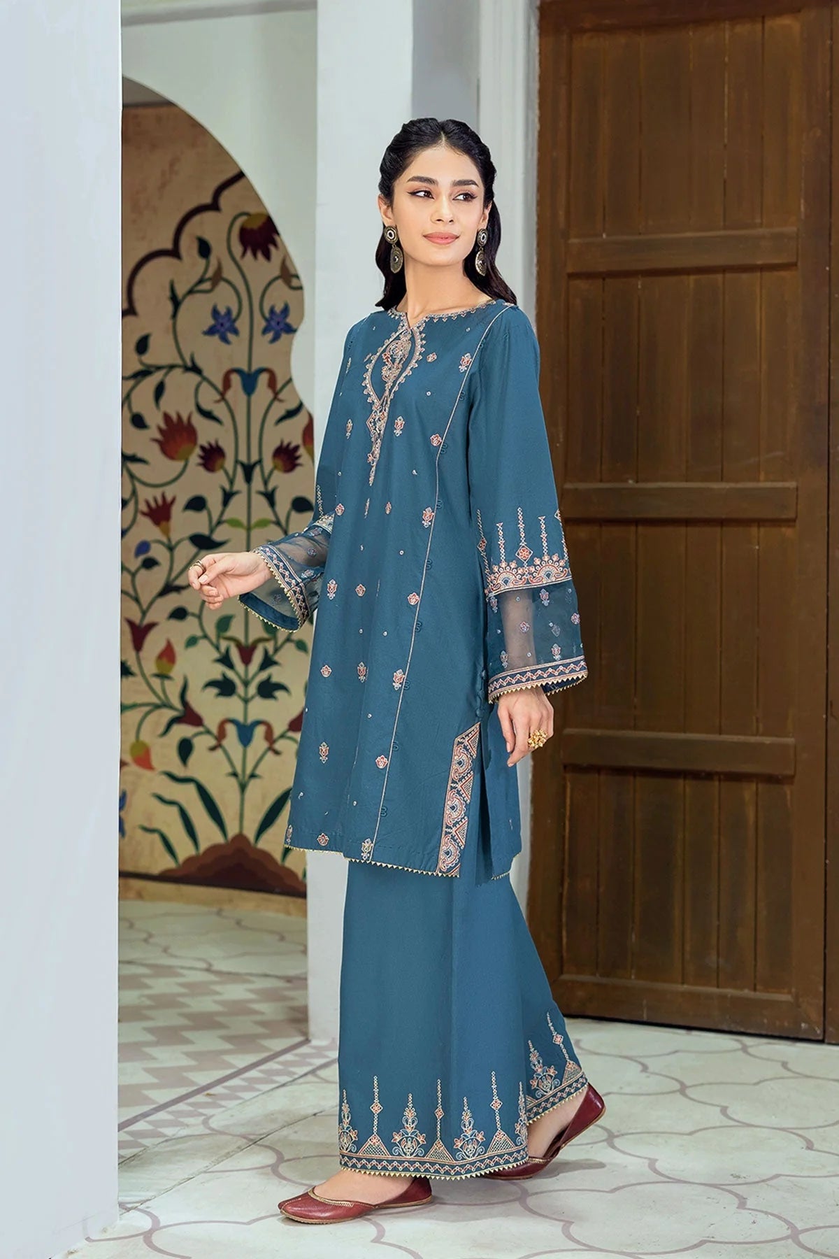 WINTER-  BEST SELLING - HINT OF ZINC - 2PC EMBROIDERED SUIT