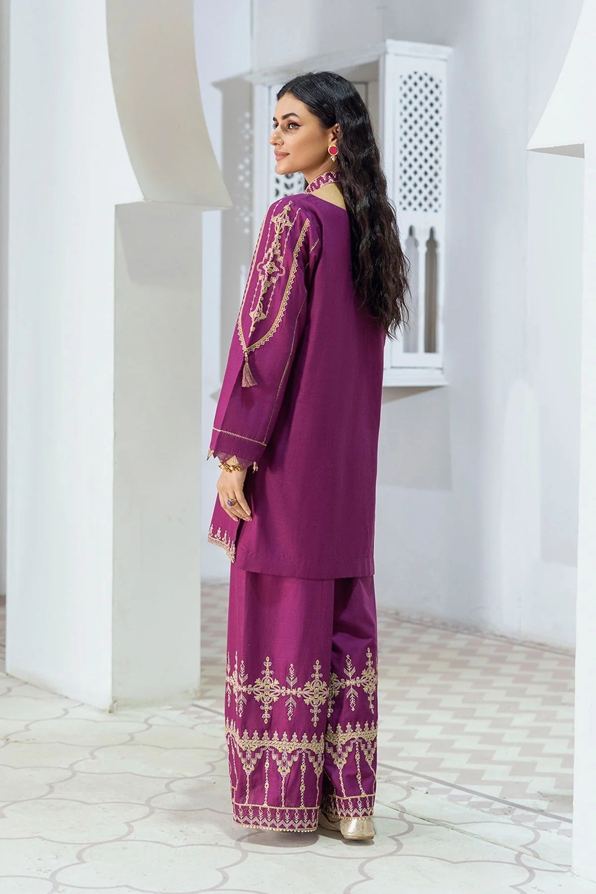 WINTER-  BEST SELLING - PINK - 2PC EMBROIDERED SUIT