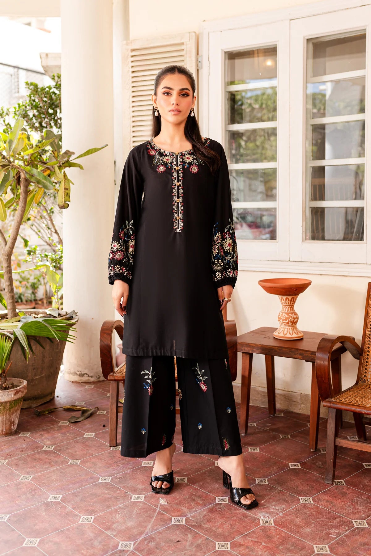 WINTER-  SENA 2PC - EMBROIDERED DRESS